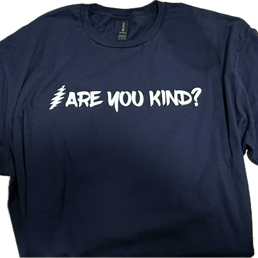 Gildan Navy  ‘Are You Kind?' Short Sleeve T-Shirt Grateful Dead Inspired NEW